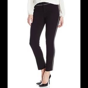 Black Calvin Klein Pants With White Piping